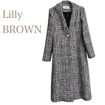 미사용 새상품 LILY BROWN 트위드 롱 코트 핑크 2번