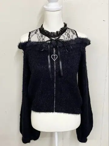 MARS 어깨 트임 샤기 니트탑