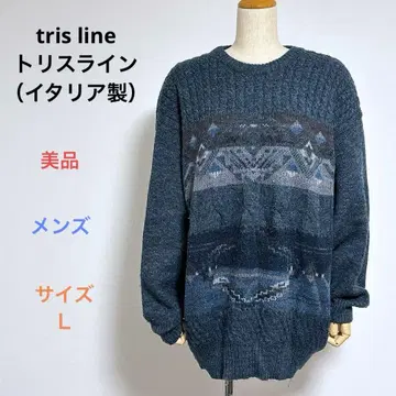 새상품급 tris line 트리스라인 남성용 긴팔 빈티지 스웨터 L