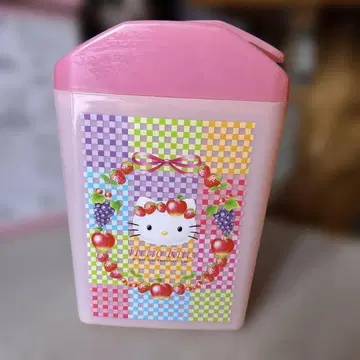 헬로키티 쓰레기통 미니룸 BOX 사과 귀 덮개 포함 레어!