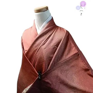 58년산 기모노 순수 실크 이중 기모노 츠케사게 홍차