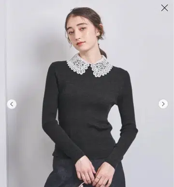 UNITED ARROWS 카라 부착 니트