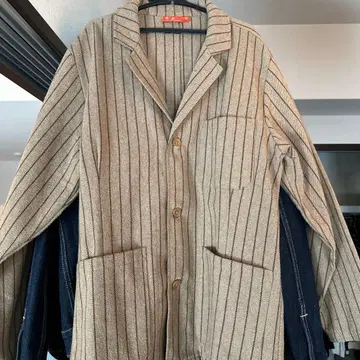 Coolman 스트라이프 테일러드 자켓 셋업 팬츠 포함