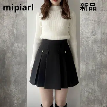 새상품 mipiarl 플리츠 미니 스커트 팬츠 블랙