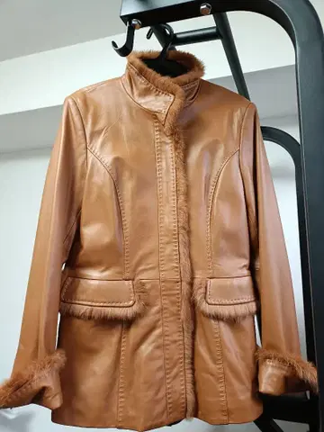 퍼 포함 가죽 자켓