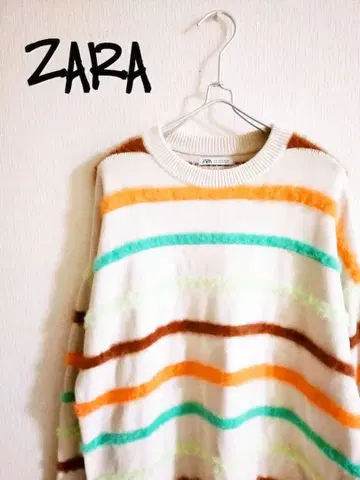 D222268 ZARA 퍼 보더 니트