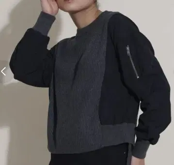 야마다야 그레이 긴팔 이소재 니트 M 사이즈