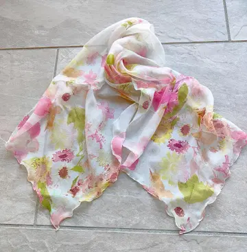 꽃무늬 스카프 MM 디자인 스튜디오 일본제 실크 100 WASHABLE