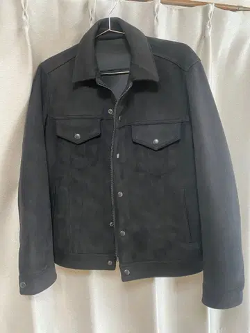 BEAMS 블랙 페이크 스웨이드 자켓 S