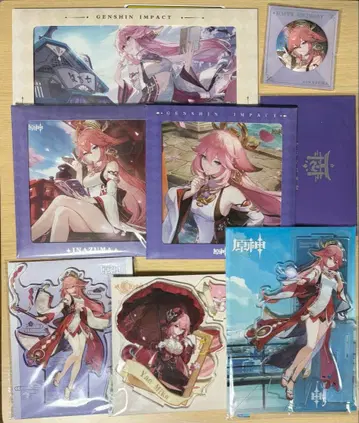 원신 아에 미코 굿즈 세트 아크릴 스탠드 색지 캔 배지