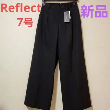 리플렉트 택 포함 블랙 와이드 팬츠