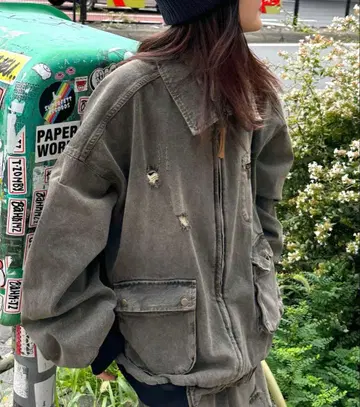 데미지 데님 블루종 데님 자켓 PAGEBOY PBLIM