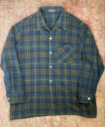 Noveltex 울 체크 셔츠 프랑스 빈티지