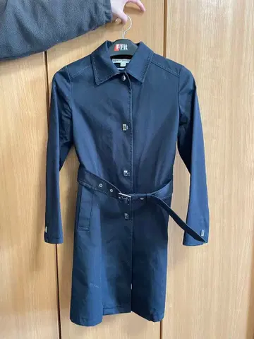 네이비 벨트 포함 트렌치코트 사이즈 0 (XS)