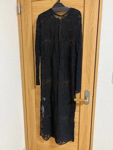 야마다야 Ample 블랙 레이스 긴팔 원피스