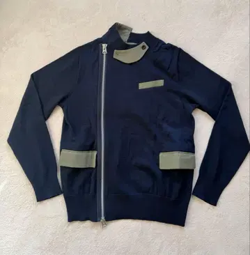 SACAI 사카이 네이비 집업 도킹 니트