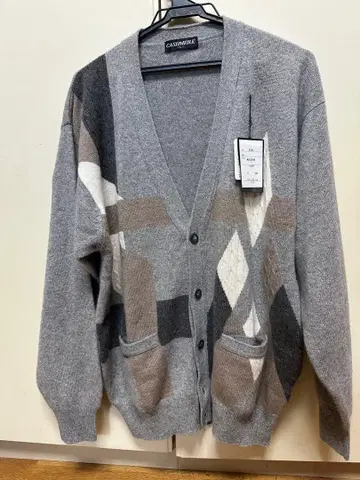 새상품 남성용 캐시미어 가디건 그레이 L 사이즈