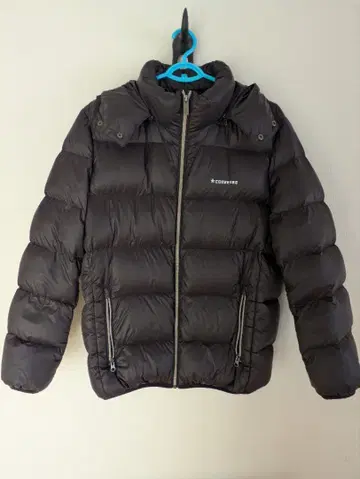CONVERSE / 컨버스 후드 부착 다운 자켓 블랙