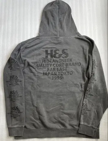 HideandSeek 후드티 L 그레이 백 프린트