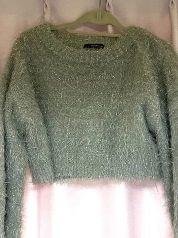 EMODA 라메 믹스 니트 실버