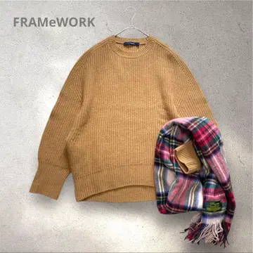 FRAMeWORK 돌먼 슬리브 니트 울 카멜