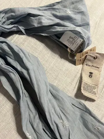 Vlas blomme 린넨 스톨 스카이블루