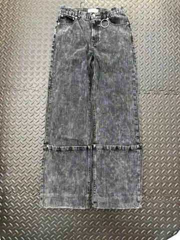 ADRER 그레이 와이드 레그 데님