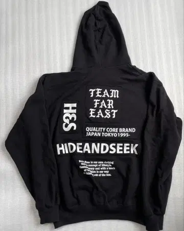 HideandSeek 블랙 후드 부착 후드티 M 사이즈
