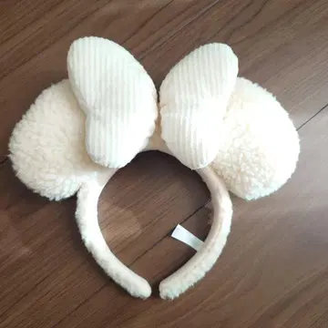 미키 모양 크림색 머리띠
