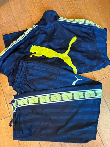 PUMA 스트라이프 저리 네이비 셋업 여성용 푸마저지