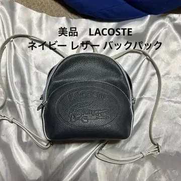 새상품급 LACOSTE 네이비 가죽 백팩