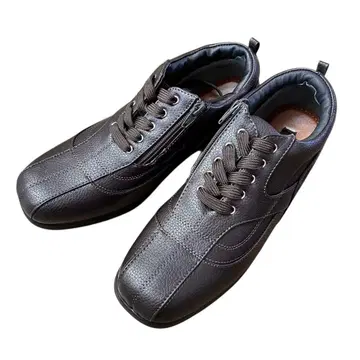 다크 브라운 가죽 스니커즈