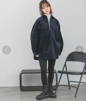 JEANASIS 지나시스 코듀로이 하프 ZIP 셔츠