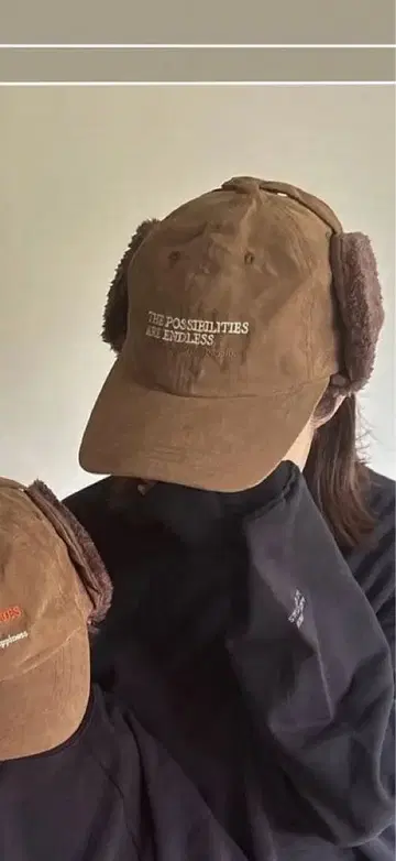 시마무라 여성용 모자 문자 자수 캡 chikkun 브라운 갈색