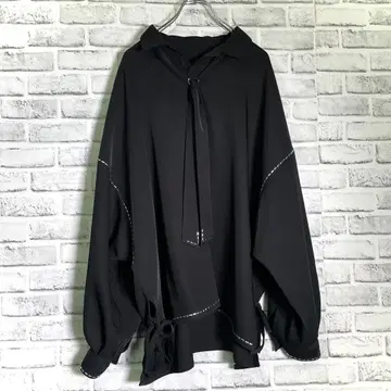 HARE 모드 스타일 블랙 블라우스 F 변형 컷 아지메 디자인