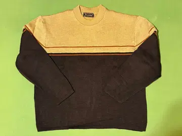베이지와 브라운의 울 니트 스웨터