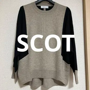 스콧 클럽 돌먼 바이컬러 니트 새상품 M