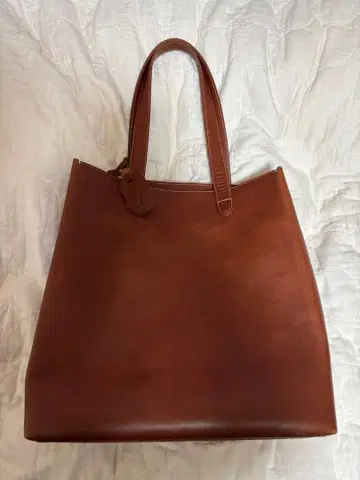 츠치야 가방 브라운 가죽 토트백