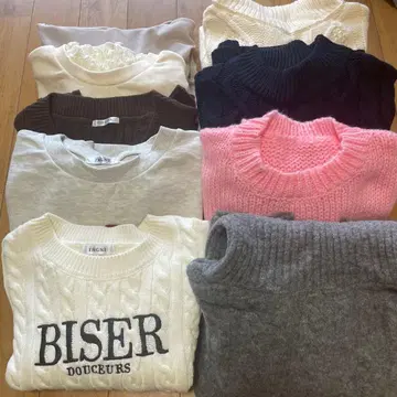 겨울 의류 묶음 판매 니트 상의 여성용