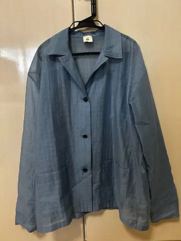 [6 Roku 로쿠] 라이트 블루 긴팔 오간자 셔츠