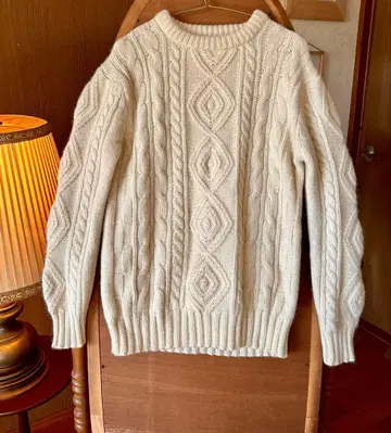 70s 유럽 구제 의류 프랑스 앤티크 빈티지 케이블 짜임 니트