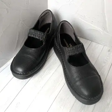 블랙 가죽 컴포트 슈즈 23.5