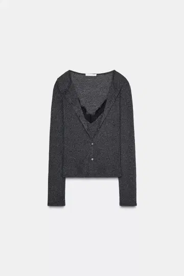 ZARA 콤비네이션 레이스 탑 자켓