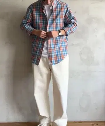 GUY ROVER 체크 무늬 긴팔 셔츠 S 미사용 새상품