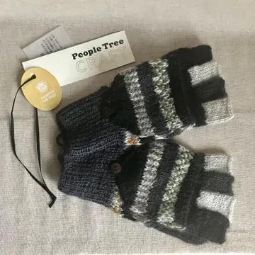 피플트리 업사이클 니트 미튼 핑거리스 2way 장갑 그레이 계열