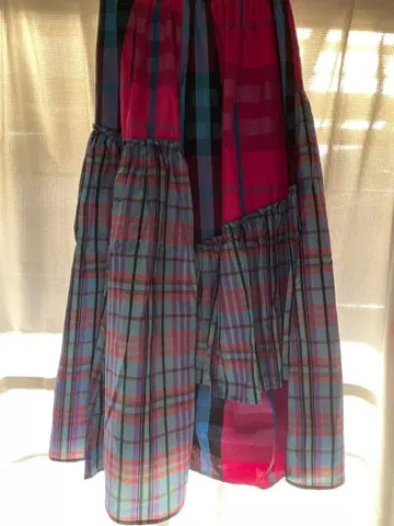 Freada 체크 무늬 플레어 스커트 ONE SIZE