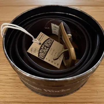 VINTAGE WORKS 가죽 벨트 다크 브라운