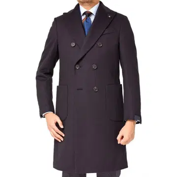 LARDINI 캐시미어 더블 브레스트 체스터 코트 사이즈 46