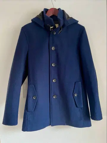 저널 스탠다드 네이비 울 코트 후드 부착