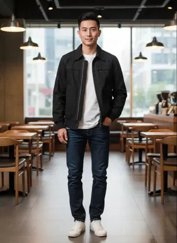 아바하우스 ABAHOUSE 기모 코튼 밀리터리 자켓 블랙 3